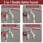 HASTHIP® 1/2 Inch Dual Outlet Garden Faucet Splitter, Heavy Duty Zinc Alloy Double Valve Tap with Individual Control, Outdoor Faucet Garden Tap for Efficient Water Distribution