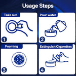 HASTHIP® 50-Count PE Ash Trays Thicken Reusable Foam Ashtray, Portable Odor Absorbing Cigarette Ashtray with Smoke Suppression for Indoor and Outdoor Use, Smoke Odor Control and Easy Cleanup