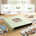 HASTHIP® Photo Album Cloth Hardcover, Album for Photos Collection with 600 Clear Photo Pockets, Family Scrap Books for Baby Milestone, Wedding and Travel, 33.5x34x5cm