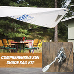HASTHIP Sun Shade Sail Hardware Kit for Square and Rectangle Canopies with 2 Turnbuckles and 304 Stainless Steel Components