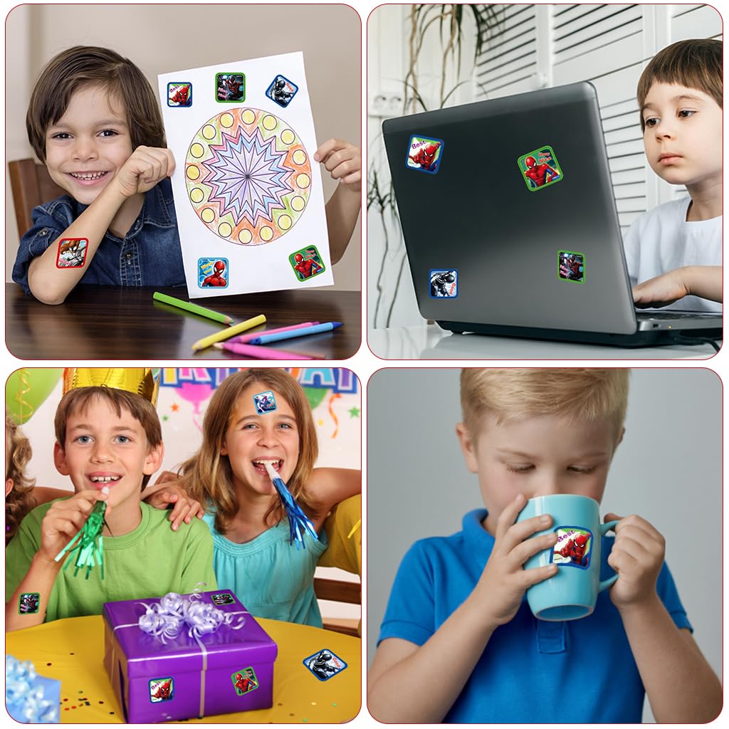 HASTHIP Stickers for Kids Rewards 200 pcs 0.98 in Waterproof Plastic | Superhero Gift Set