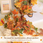 HASTHIP Fall Garland for Mantel with Realistic Maple Leaves 68.8in Vine | Autumn Home Décor