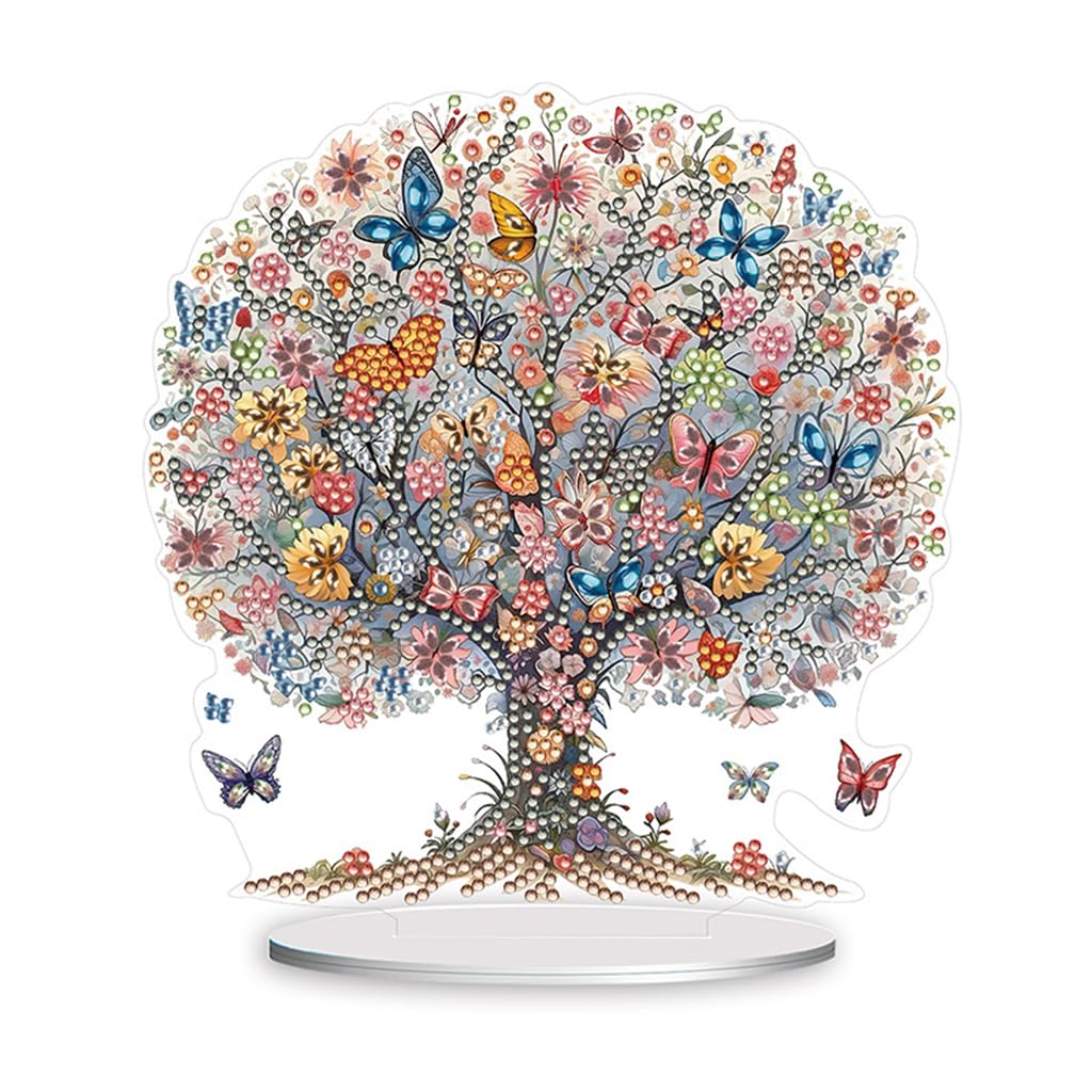 HASTHIP 5D DIY Diamond Painting Kit for Home and Office Decor with 7.48x7.79 in Tree Ornament | Relaxing Craft Gift for Adults and Beginners