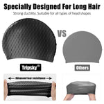HASTHIP Swimming Cap for Long Hair with Bubble Dotted Silicone Design and Waterproof Fit | Ideal for Women and Men