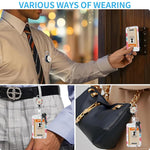 HASTHIP® Retractable ID Badge Holder with Breakaway Lanyard,Heavy Duty Badge Reel & Hard Plastic Name Holders with Carabiner Clip for Women,Nurse Teacher Office Workers & Gym