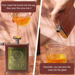 HASTHIP Whisky Flask Gift Set for Men with 8 oz CCCP Embossed PU Finish | Stainless Steel Accessories