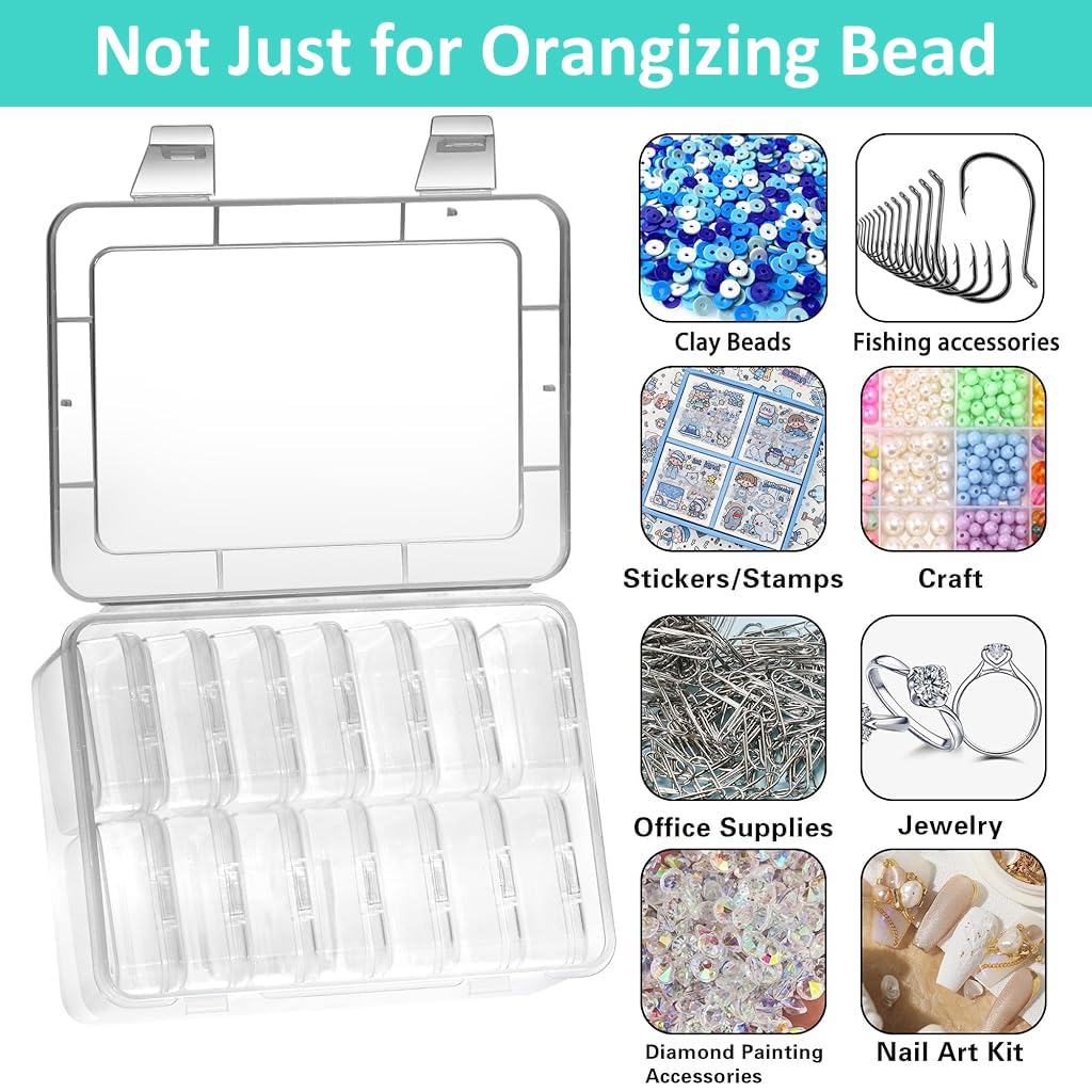 HASTHIP® 15 Pcs Transparent Jewelry Organizer Box Set, Plastic Storage Cases for Earrings, Ear Studs, Rings, Necklace, Multi Purpose Small Storage Case for DIY Crafting, Beading, Diamond Painting