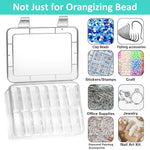 HASTHIP® 15 Pcs Transparent Jewelry Organizer Box Set, Plastic Storage Cases for Earrings, Ear Studs, Rings, Necklace, Multi Purpose Small Storage Case for DIY Crafting, Beading, Diamond Painting