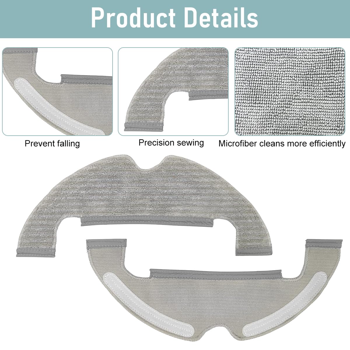 HASTHIP® Replacement Accessories for Mi Robot Vacuum X10, Includes 2Pcs Mop Pads, 2Pcs Side Brushes, 2 Filters, Ideal Essential Accessories Alternatives for Robot Vacuum X10.