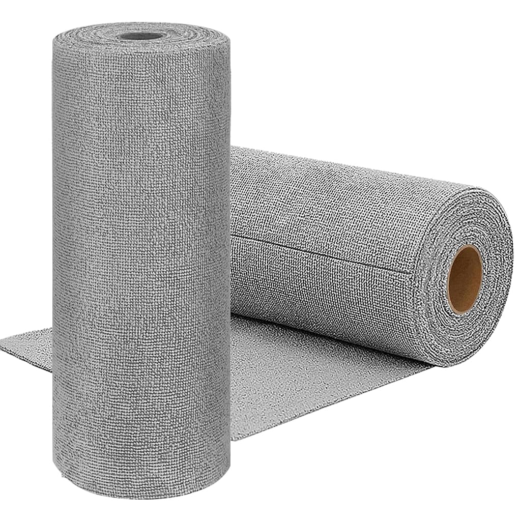 HASTHIP Microfiber Cleaning Cloth Roll for Kitchen with Pre-Cut Tear Away Design 15 Count 25x40cm Grey