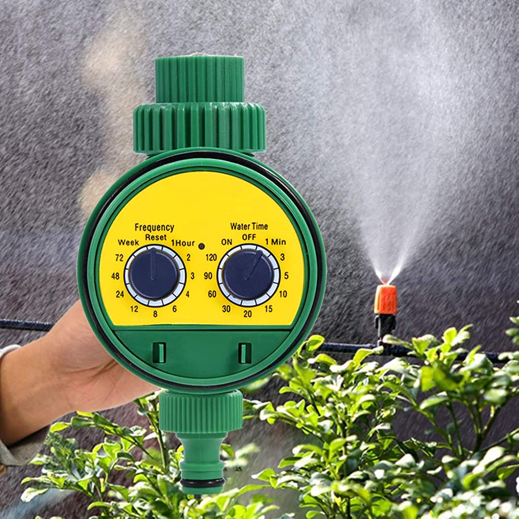 Drip Irrigation Timer for Garden Farm with Universal Faucet connector, Irrigation Water Timer, Easy to Use Automatic Watering System, Waterproof Digital Irrigation Timer System for Lawns