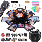 HASTHIP DIY Photo Album Gift Box for Creative Memory Sharing with Hexagon Blooming Design | Includes Tapes Templates and Photo Corner Stickers