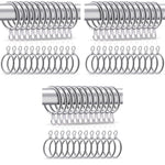 HASTHIP Metal Curtain Rings 36PCS for Window Rods with 37mm Inner Diameter Eyelets | Silver Rustproof Hooks