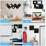 HASTHIP® 6Pcs Felt Bulletin Board, 11.8x11.8inch Self-Adhesive Wall Boards with 50pcs Drawing Pins, Felt Message Board for Paste Notes, Photos, Schedules (Black)