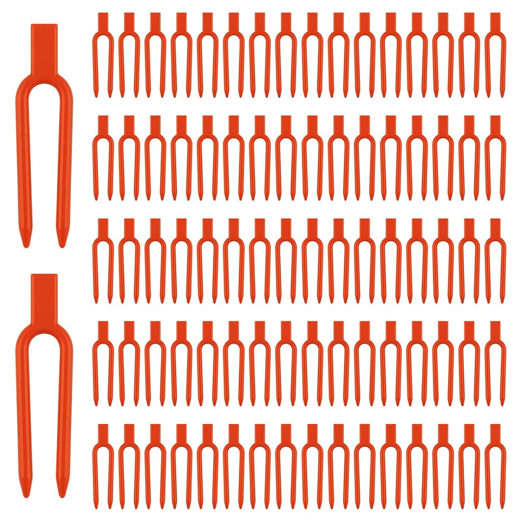HASTHIP Plant Training Forks for Bonsai Tomato and Vine Support 100 Pcs 2 Inch Red Set