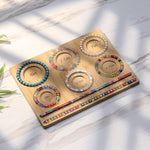 HASTHIP Bamboo Bead Board for Jewelry Making with 6 Grooves and 10.44x7.88 in Size | Eco Bamboo Tray for DIY Bracelet and Necklace Design
