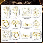 HASTHIP Love Flower Cake Toppers 12 Pcs for Birthday Cakes with Acrylic Hearts | Cute Decoration