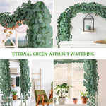 HASTHIP Eucalyptus Garland for Wedding and Home Décor featuring 6 Pack 2.4m Handmade Vines | Realistic Green Leaves