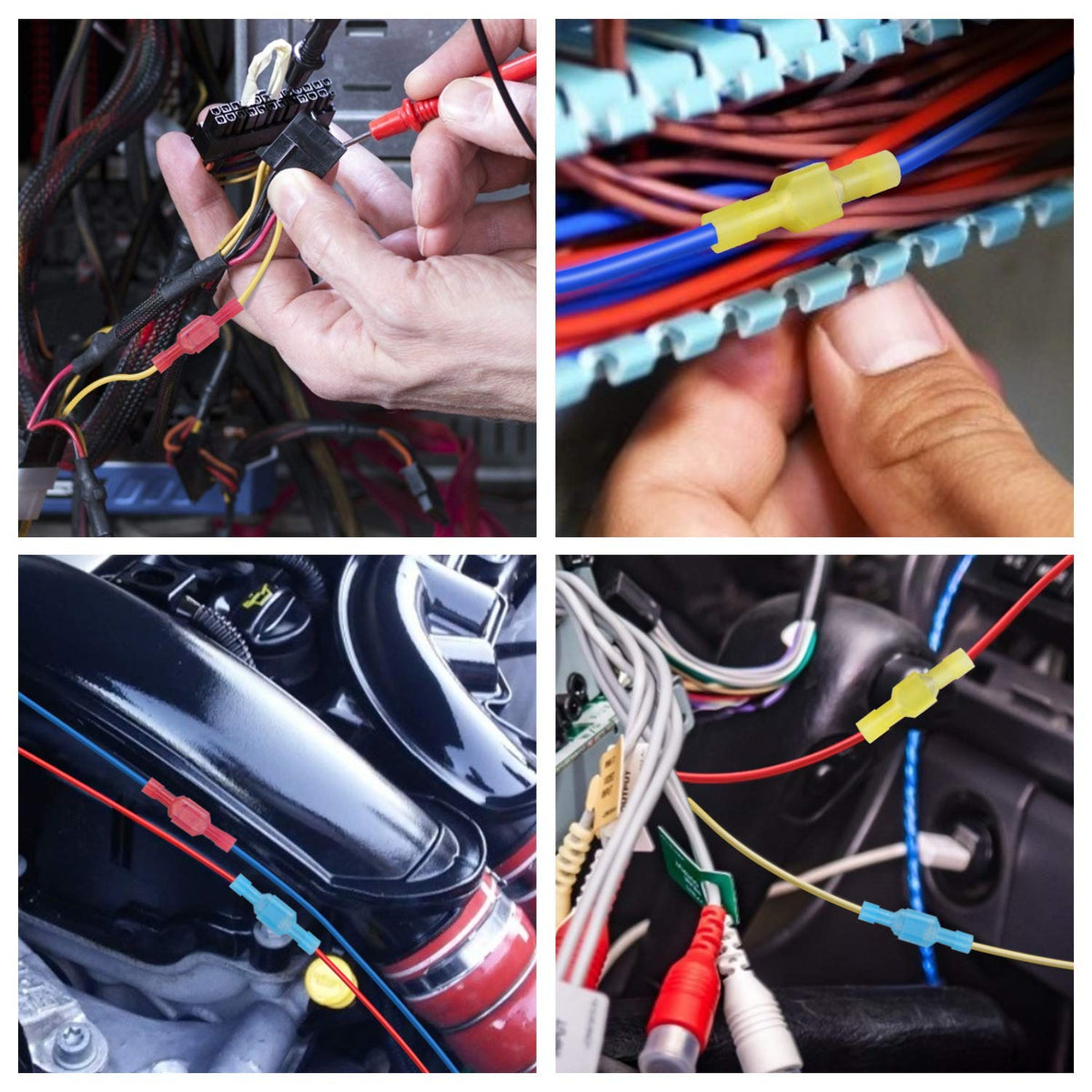 HASTHIP Wire Connection Terminal Kit for Automotive and Home Use featuring 100Pcs AWG 10‑22 Assortment | Insulated Brass Spade and Butt Connectors