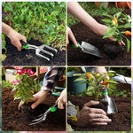 HASTHIP® 8 Pcs Gardening Tools Set - Aluminum Alloy Steel - Garden Planting Tools - Gardening Tools Kit For Home Garden - Gardening Tools Kit Set - With Tote Tool Bag - Suitable For Garden Patio