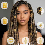 HASHITP 220-Pc Gold Hair Jewelry for Braids