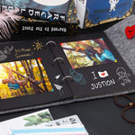 HASTHIP Photo Album for DIY Scrapbooking with 30 Sheets and 360° Rotation | Grey Felt Cover