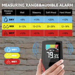 HASTHIP® Wood Moisture Meter with Light, Pinless Moisture Meter, LCD Color Display, Wall Moisture Meter with Sound Alarm & 4 Mode Moisture Sensor for Firewood, Lumber, Masonry, Battery Not Included
