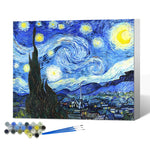 HASTHIP Paint by Number Kit for Beginners with Frame 15.7x19.6 in Canvas | Starry Night Art