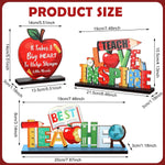 HASTHIP Teacher Appreciation Table Centerpieces for Desks and Classrooms 3 Pack Wooden Décor | Gift for Educators