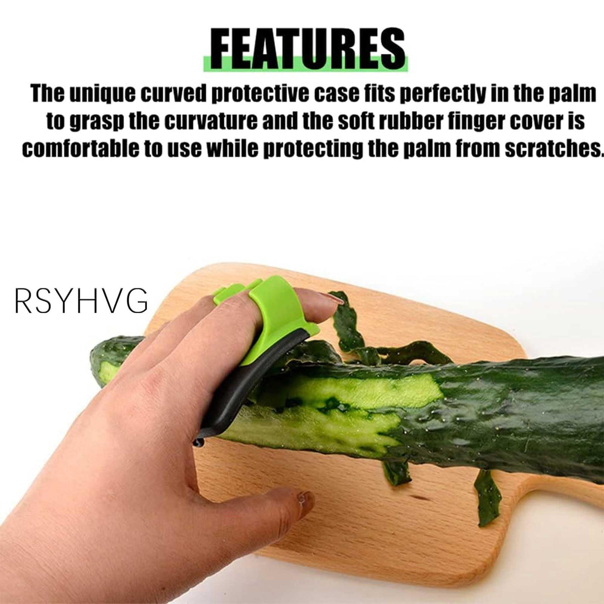 HASTHIP Palm Peeler Set for Vegetables and Fruits featuring Dual Open Sleeve & Stainless Steel Blades | 4 Pcs Silicone Finger Grips