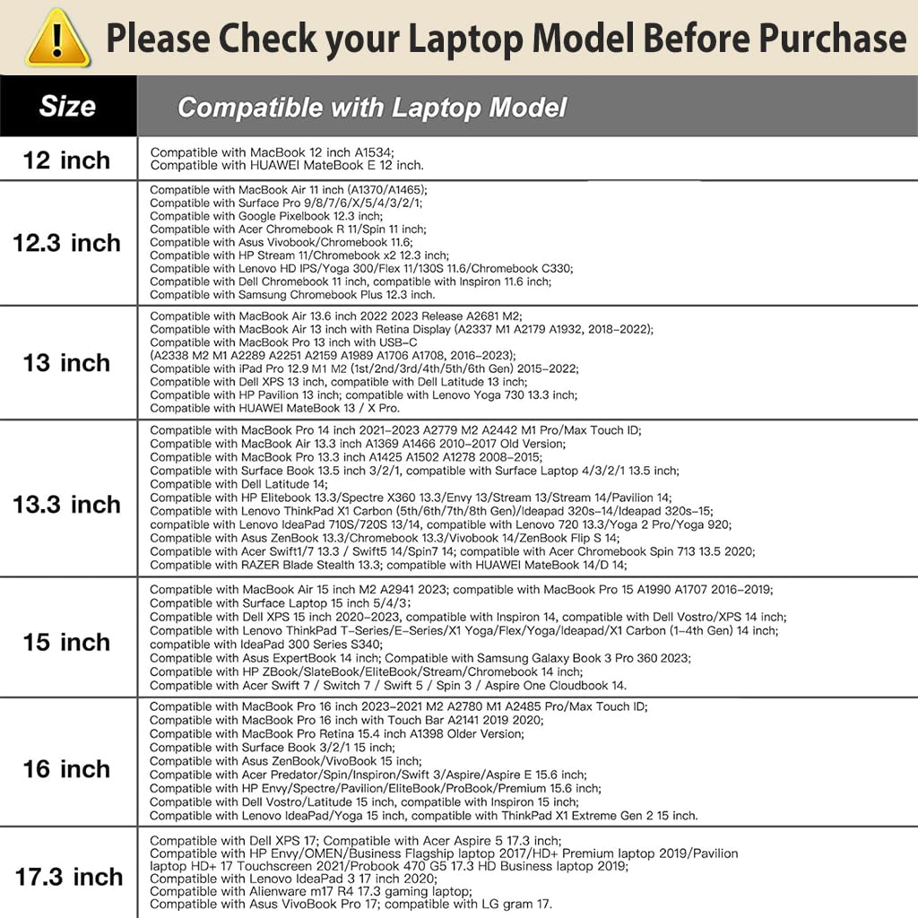 HASTHIP® Padded Sleeve Set for 15-15.6 Inch Laptops