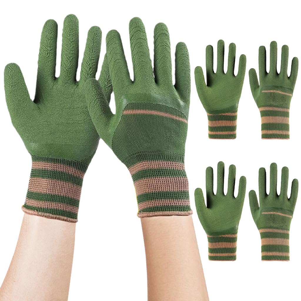 HASTHIP Gardening Gloves for Men and Women with Anti Slip Rubber Coating | 3 Pairs Waterproof and Safe Hand Protection
