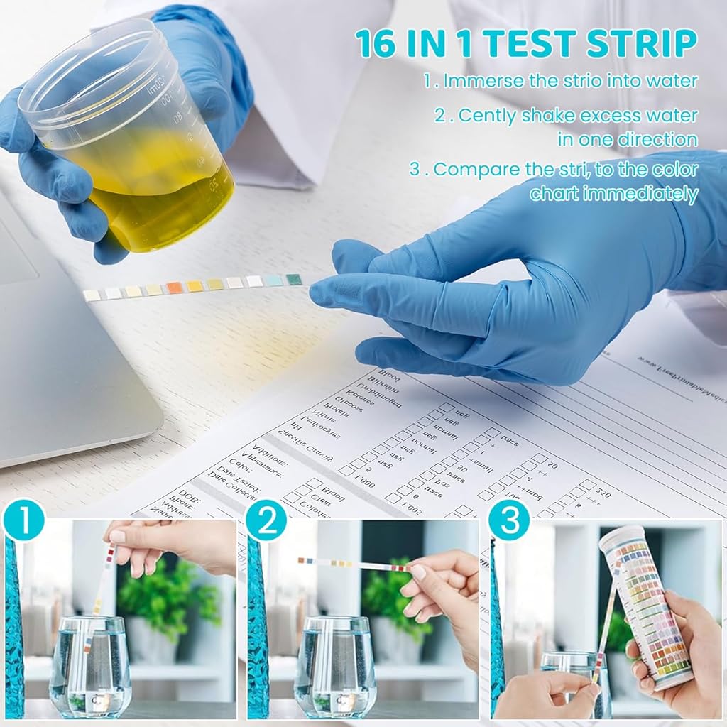HASTHIP® 125-Count Water Testing Strips, 17 in 1 Water Qulity Test Strips for Swimming Pool Aquarium Test Strips Freshwater Saltwater Test Strips for Total Alkali Cyanuric Acid Residual Chlorine, More