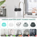 HASTHIP® Kitchen Sink Water Filter Dual-Spout Water Filter Multi-Level Natural Activated Carbon Filtration Water Filter Transparent Filtration Bin Design Universal Water Filter Kitchen