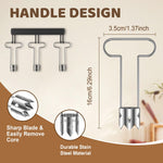 HASTHIP Red Bell Pepper Seed Corer for Fruits and Vegetables with Serrated Cylindrical Blade | 304 Stainless Steel 1 Pcs