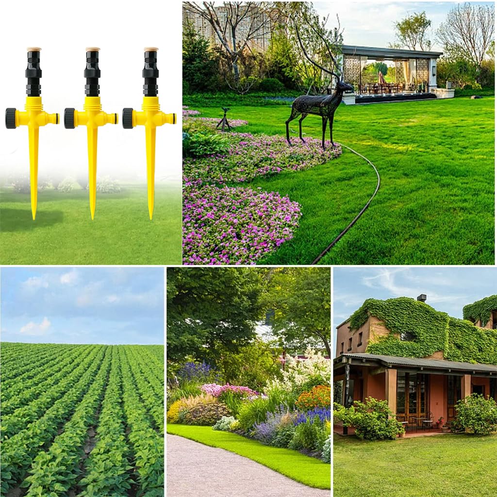 3pcs Garden Sprinker for Garden Agriculture Watering, 360° Rotating Irrigation Sprinkler Adjustable Irrigation Angle Sprinkler, Gardening Watering Systems for Outdoor Grass Garden Yard Lawns