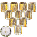 HASTHIP Napkin Rings for Weddings and Dinners featuring Velcro Design 10Pcs Gold | Rhinestone Table Decoration Set