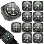 HASTHIP® Pack de 10 brújulas de muñeca Alta precisión 24mm con Base Goma,compatibles con Correa Reloj 21mm,Ideales para Senderismo Camping Viajes y Equipos Supervivencia