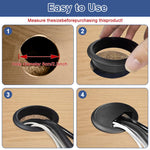 HASTHIP® 6-Pack 2.36-Inch Black Desk Cable Grommets