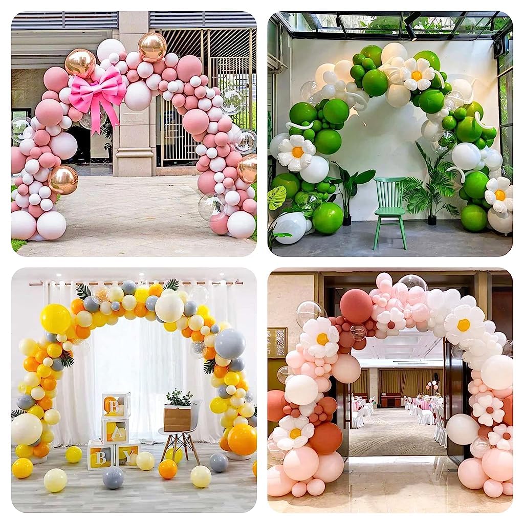 HASTHIP Balloon Arch Stand for Party Decoration featuring 9 ft Adjustable Frame and Water Bags