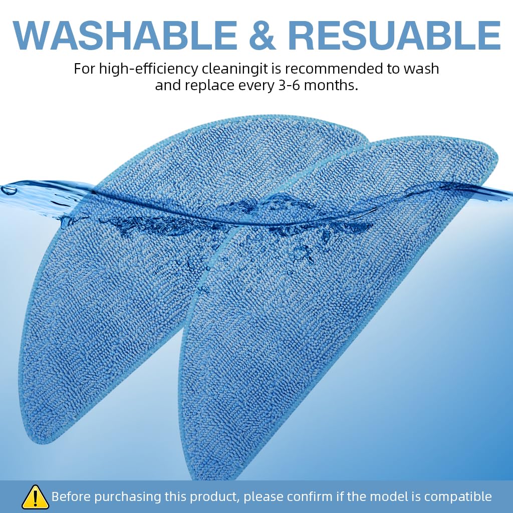 HASTHIP Mop Cloth Replacement for Ecovacs Deebot U2 Pro featuring 8PCS Washable Microfiber Pads