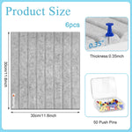 HASTHIP® 6Pcs Felt Bulletin Board Vision Board,30x30cm Self-Adhesive Wall Boards with 50pcs Drawing Pins,Felt Message for Paste Notes Photos Schedules (Grey)