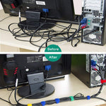 HASTHIP Cable Ties for Cable Management with Hook and Loop Design 30 pcs 15 cm Nylon | 5 Colors
