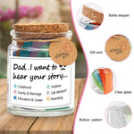 HASTHIP Dad I Want to Hear Your Story Pop Quiz Jar for Fathers featuring Color Coded Themes | Meaningful Parent Child Conversation Cards