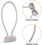 HASTHIP Curtain Tiebacks for Drapes with Strong Magnetic Hold 48cm Rope | Silvery Decorative Holdbacks