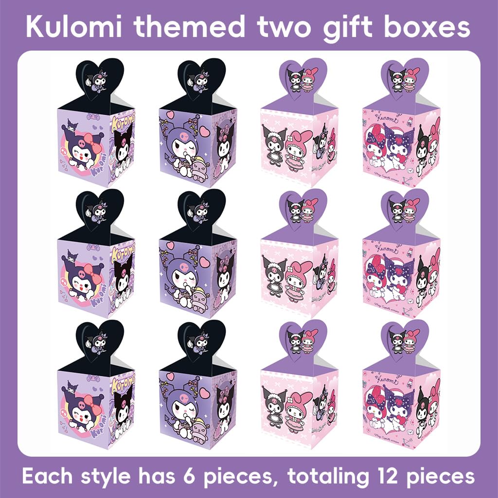 HASTHIP Gift Boxes for Return Gifts featuring Heart Shaped Handle Design | 12Pcs Cute Cartoon Paper Bags for Birthday and Party Favors