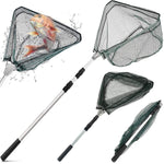 Proberos Foldable 66 inch Telescopic Portable Fishing Landing Net with Aluminum Alloy Handle Suitable for Fish Under Two Kilograms Fishing Net for Pond Fish Net with Fish Rod