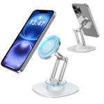 HASTHIP® Soporte para Teléfono con Rotación 360° Plegable y Ajustable,Base Estable con Ventosa y Pinza Compatible iPhone Android para Escritorio Coche