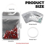 HASTHIP Diamond Pouches for Craft and Jewelry Storage with Ziplock and Clasp Ring | 50 Pcs Clear Non‑Woven Bags
