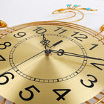 HASTHIP Peacock Metal Wall Clock for Home Décor with Silent Quartz Movement and 15 Inch Design